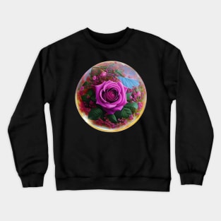 Rose in the glass ball Crewneck Sweatshirt